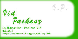 vid paskesz business card